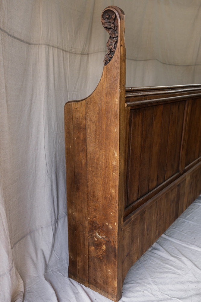 Antique English Settle Bench with Hymnal Drawers