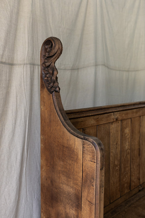 Antique English Settle Bench with Hymnal Drawers