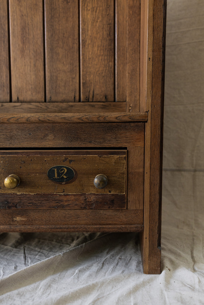 Antique English Settle Bench with Hymnal Drawers