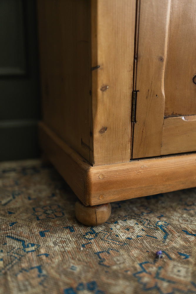 Small English Pine Sideboard with Cupboard & Drawers